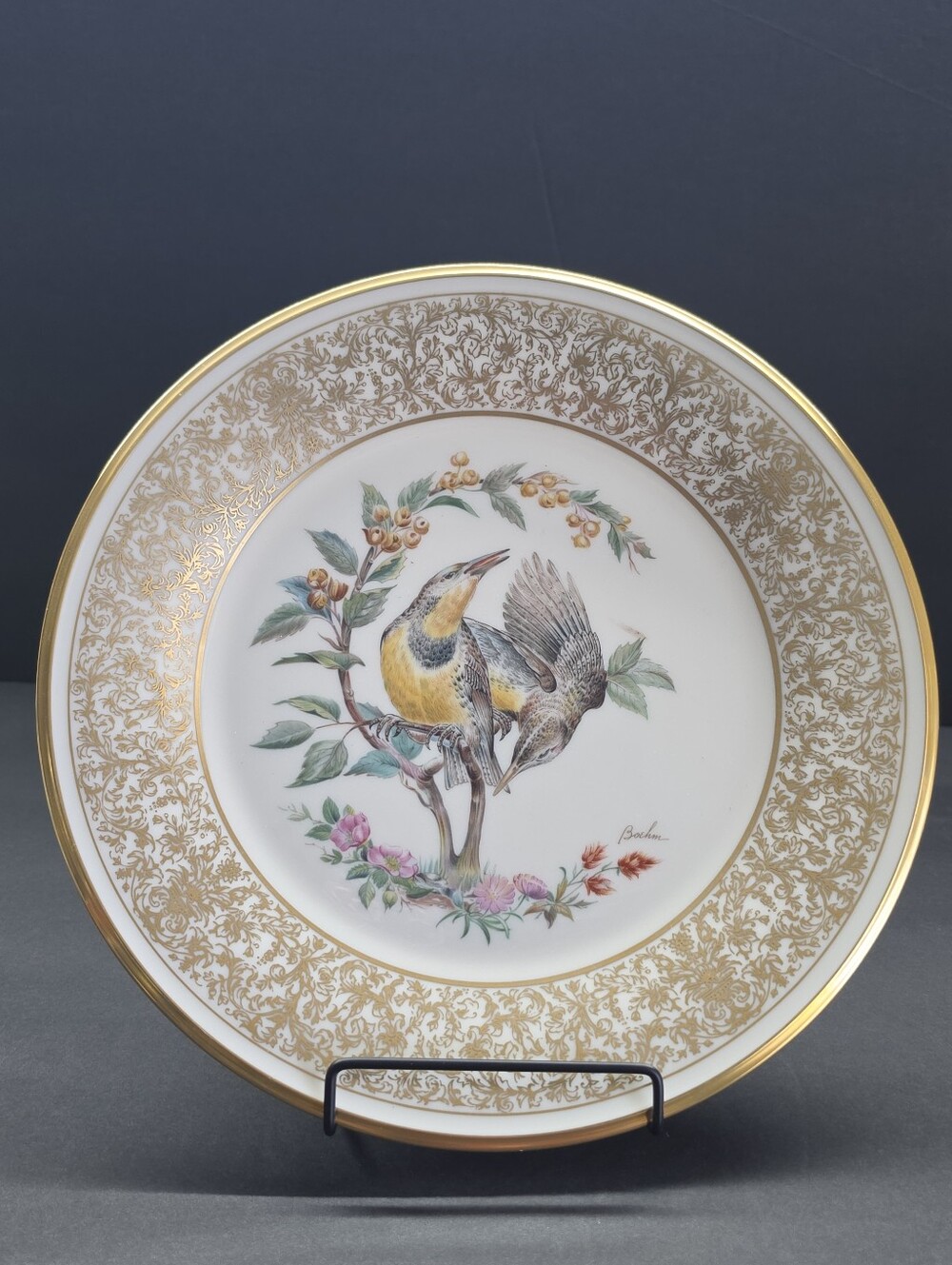 Lenox China Boehm Birds 1973 Meadowlark Plate Limited Edition Collector Plate